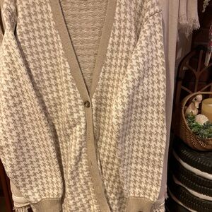 Vintage Liz Claiborne Sport Houndstooth Cardigan MEDIUM